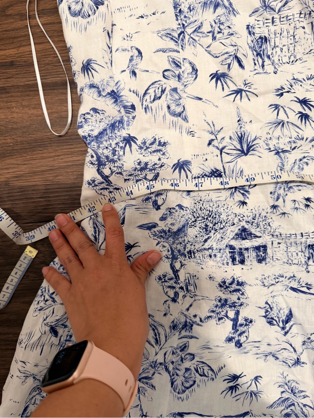 Joie White and Blue Toile Midi Dress - Picture 5 of 9